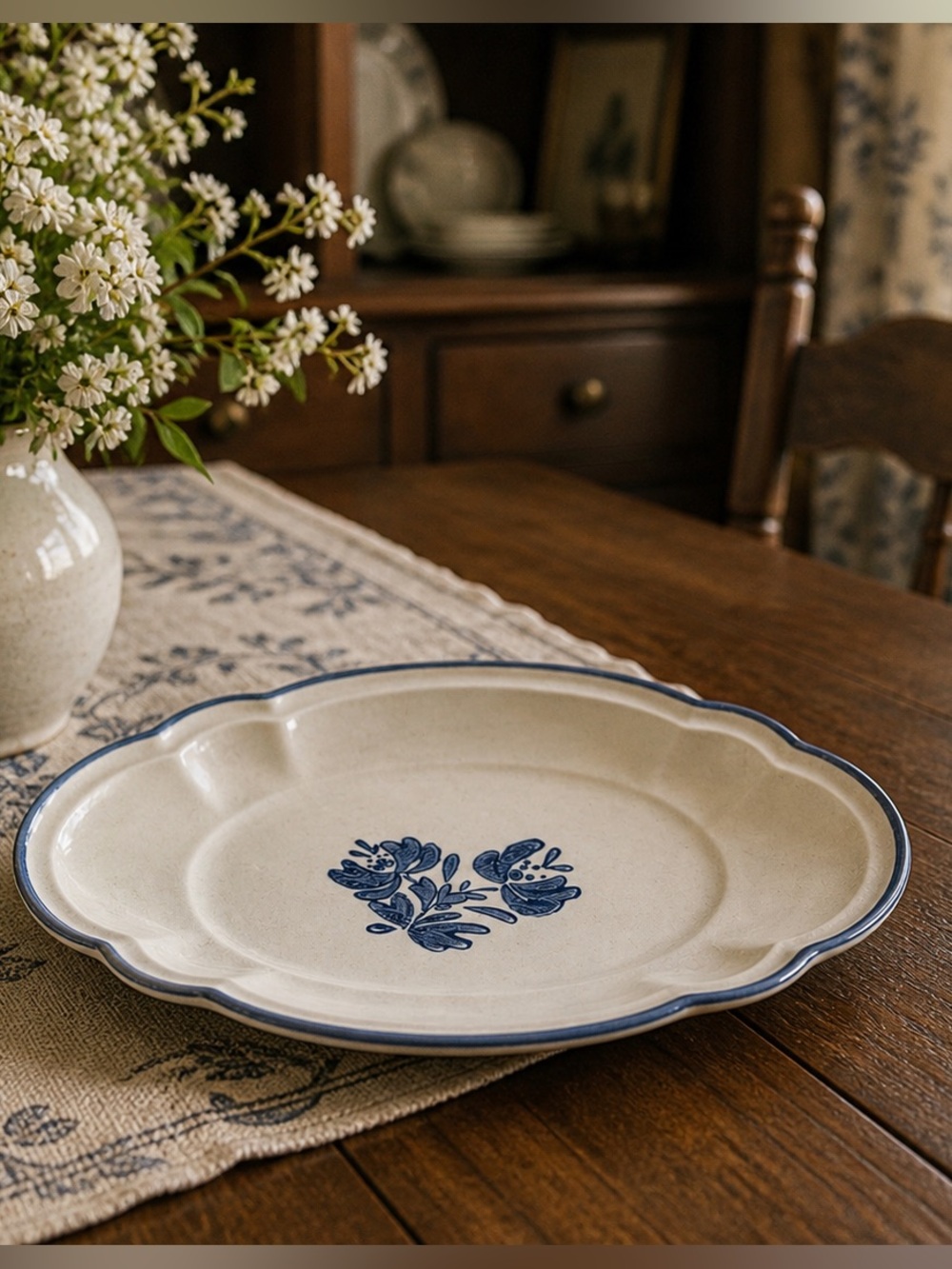 Pfaltzgraff Yorktowne Stoneware Small Oval Platter Relish Dish Collectible
